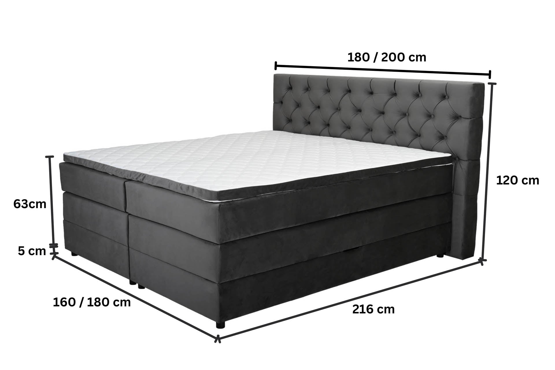 Boxspring krevet Any s ladicom