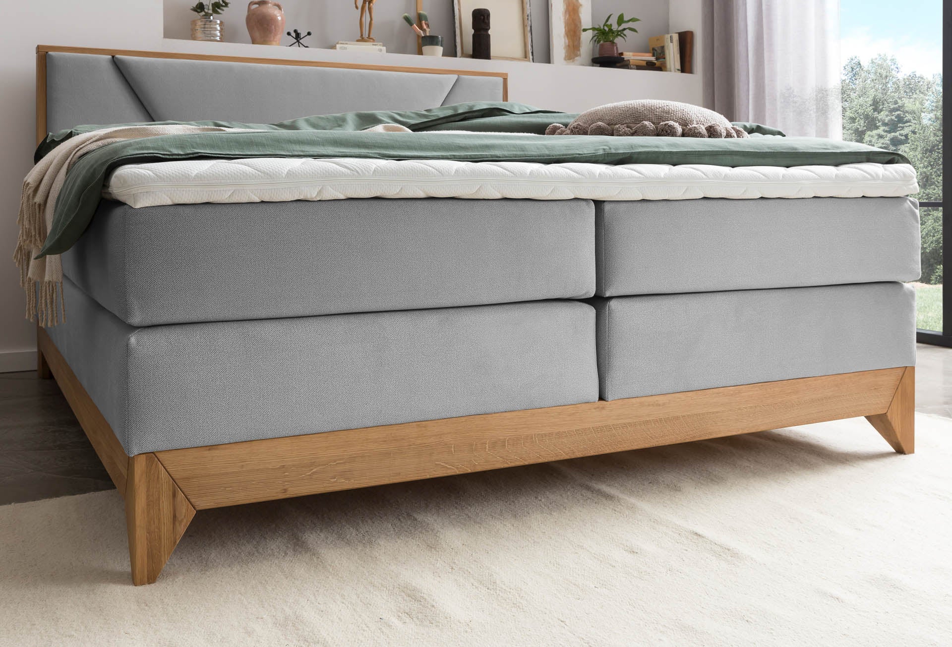 [SKU:RIVIERA-160-HLG,RIVIERA-180-HLG] Boxspringbett 180x200 160x200 Bett Bettkasten Polsterbett Doppelbett Motorbett Bett elektrisch verstellbar Bett mit Motor
