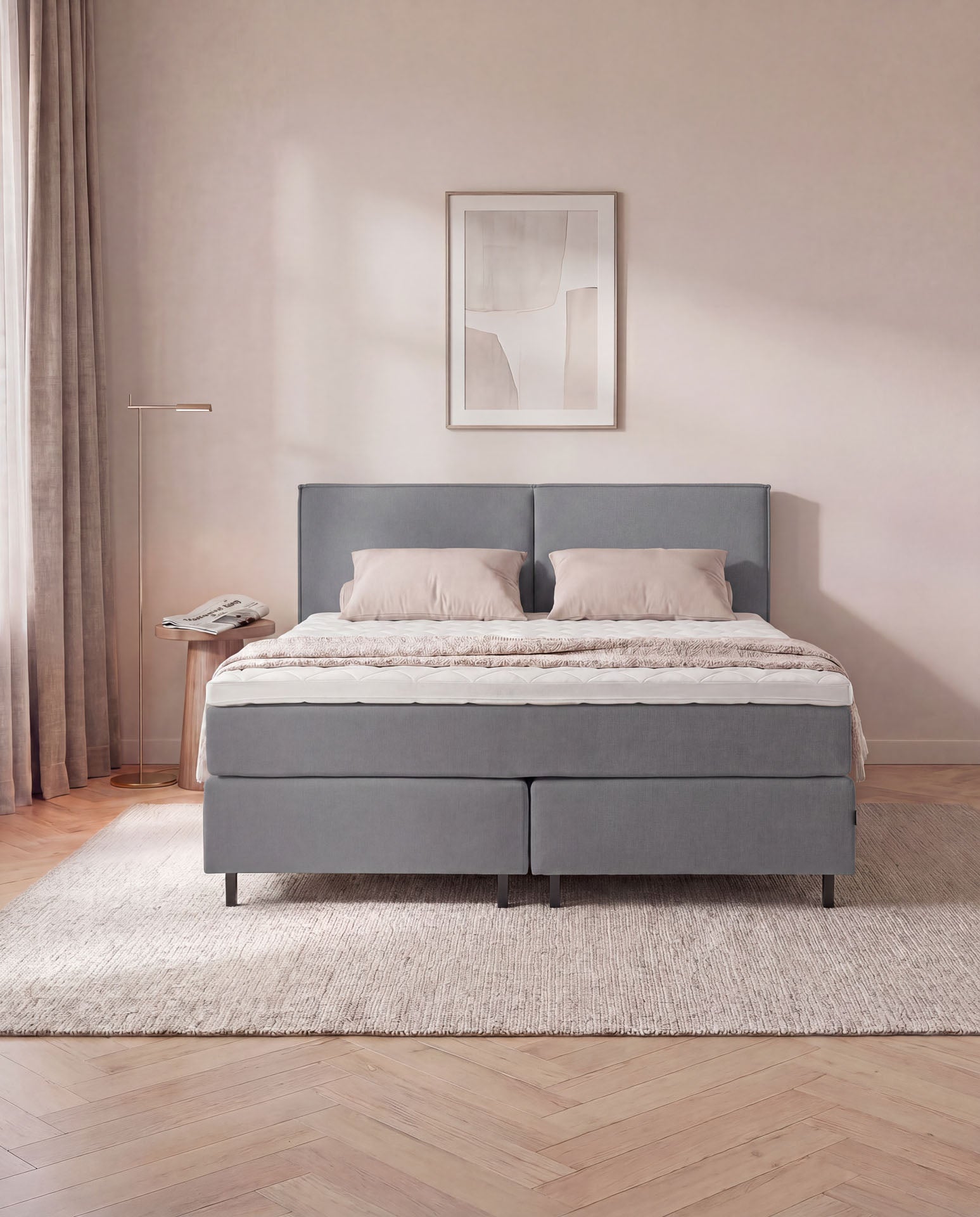 Boxspringbett 160x200 180x200 200x200 Anthrazit Bett Polsterbett Doppelbett Boxspring Bett grau Schlafzimmer