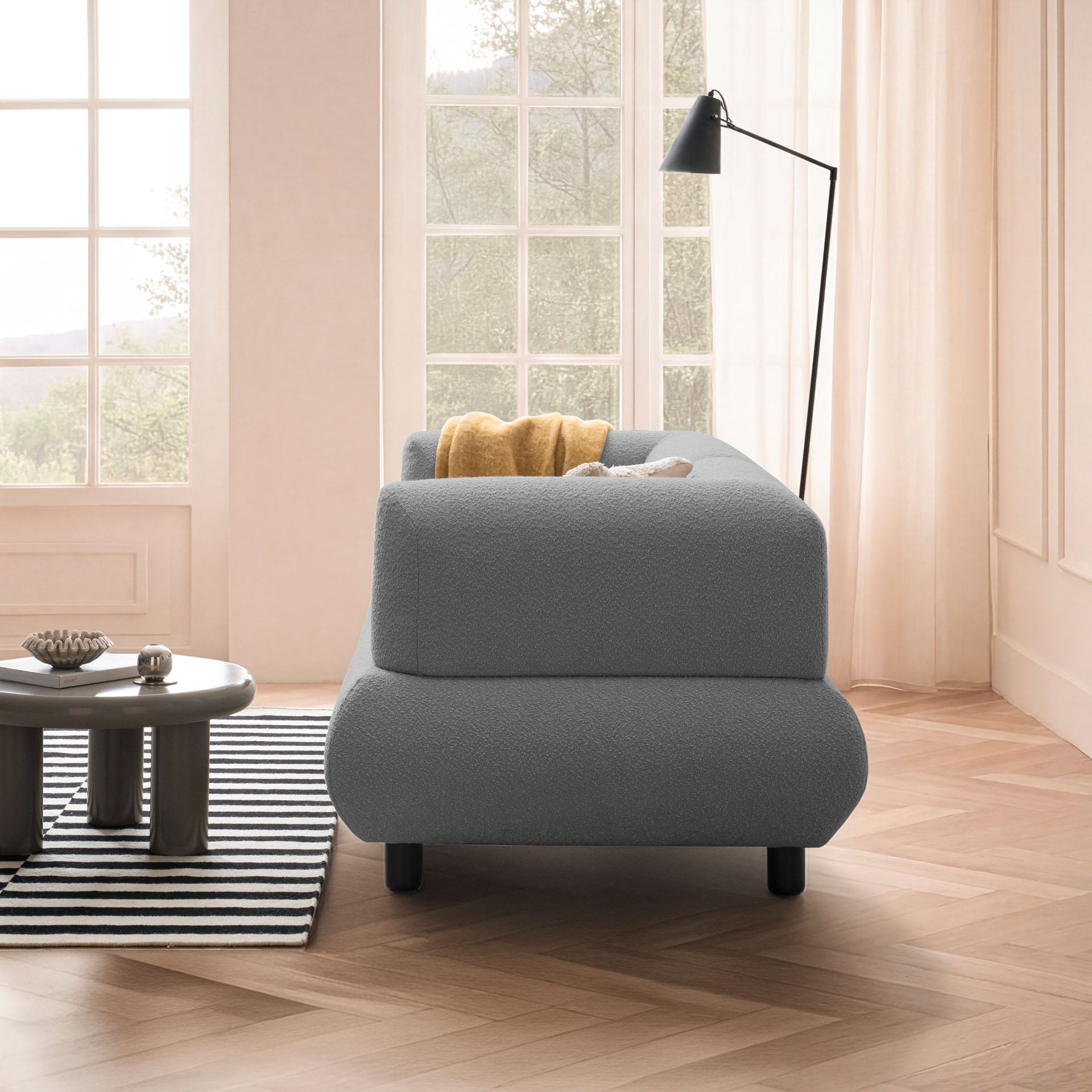 [SKU:1MODUL102ANTOS] Sofa 2-Sitzer Anthrazit Polstersofa Couch Wohnzimmersofa Stoffsofa Designsofa