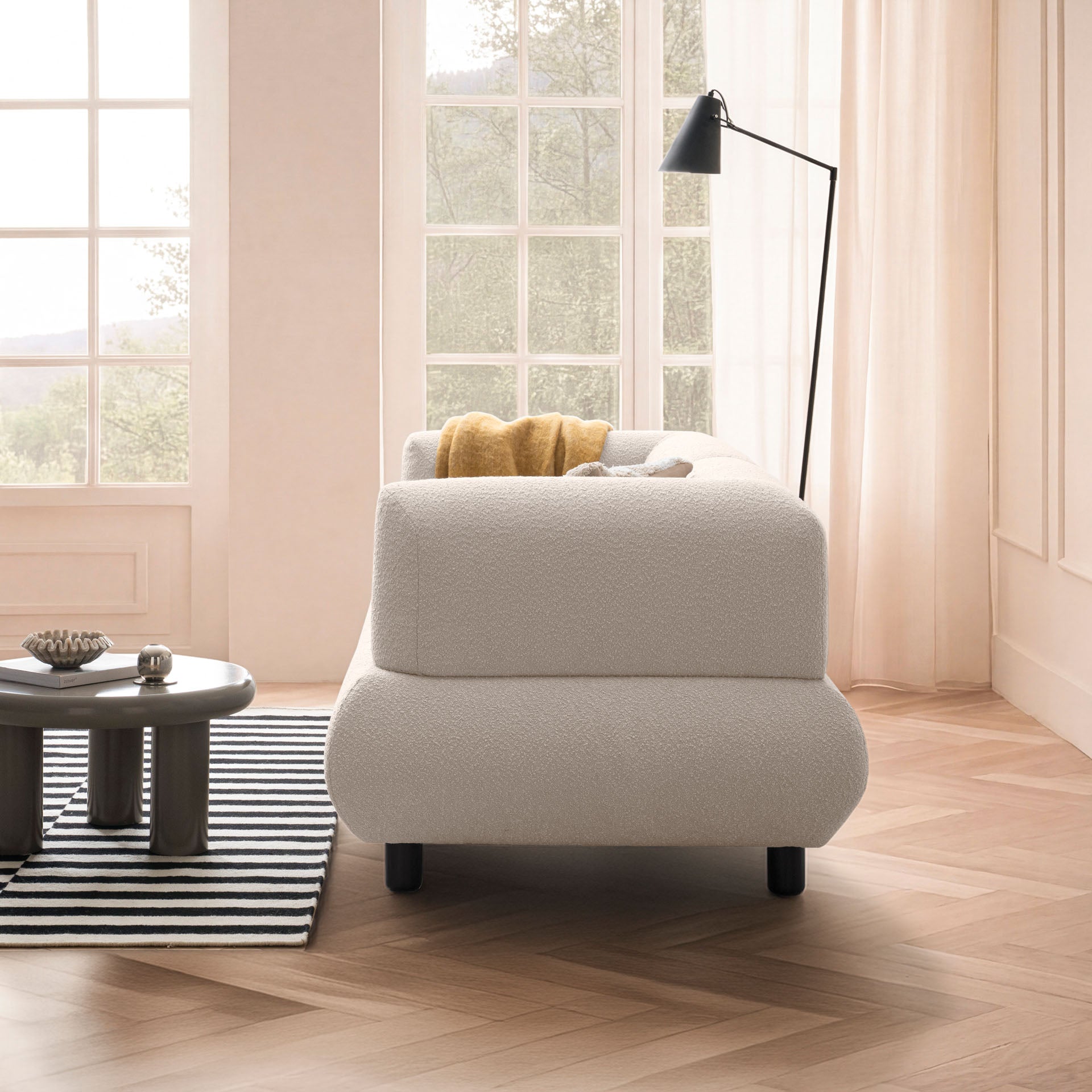 [SKU:1MODUL102BEIOS] Sofa 2-Sitzer Beige Polstersofa Couch Wohnzimmersofa Stoffsofa Designsofa