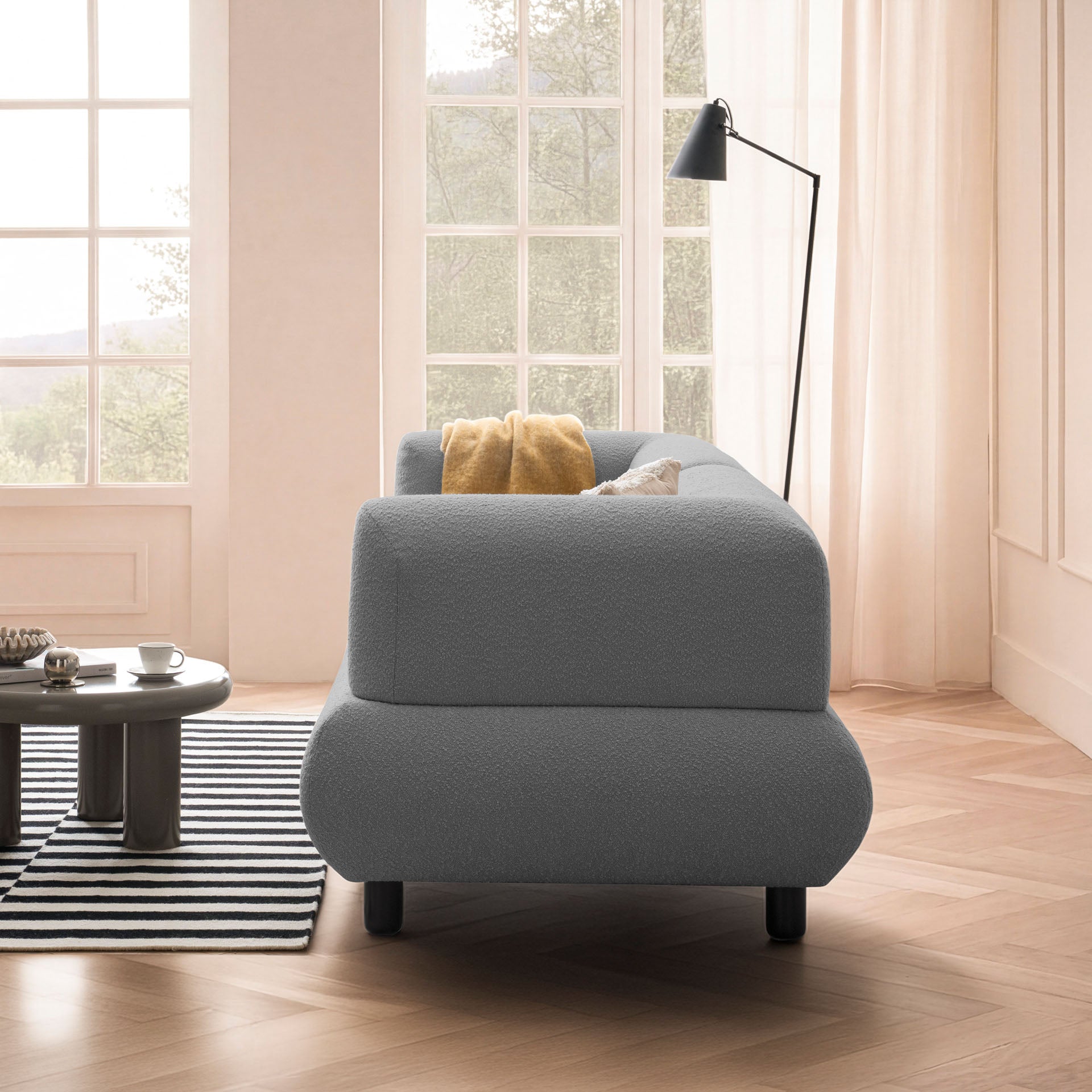 [SKU:1MODUL103ANTOS] Sofa 3-Sitzer Anthrazit Polstersofa Couch Wohnzimmersofa Stoffsofa Designsofa