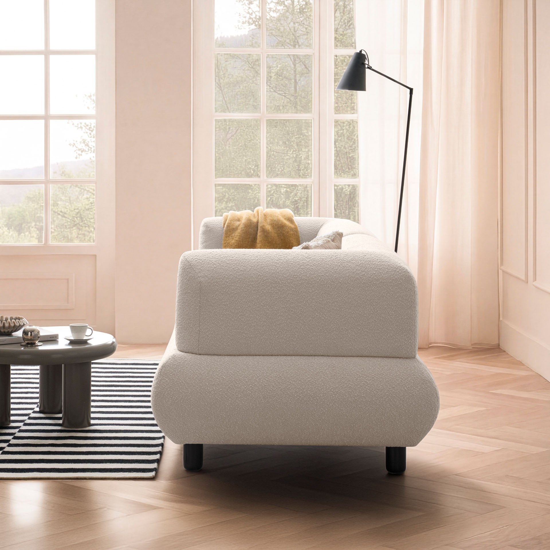 [SKU:1MODUL103BEIOS] Sofa 3-Sitzer Beige Polstersofa Couch Wohnzimmersofa Stoffsofa Designsofa