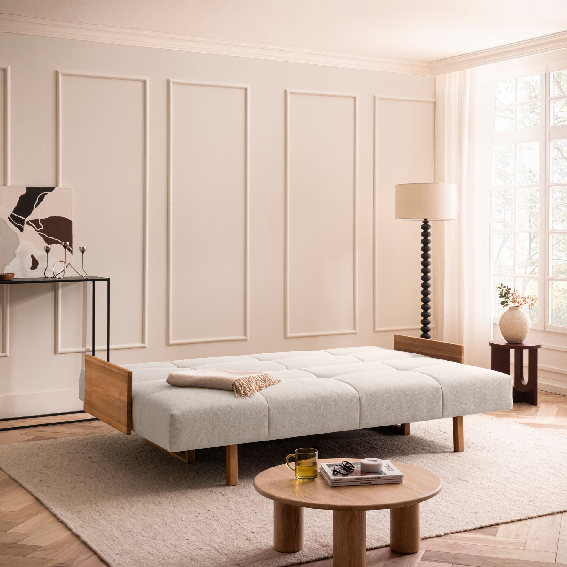 [SKU:1TAMINO103BEISB] Schlafsofa Beige Sofa mit Schlaffunktion Schlafcouch Bettkasten Schlafsofa mit Bettkasten Sofa kaufen
