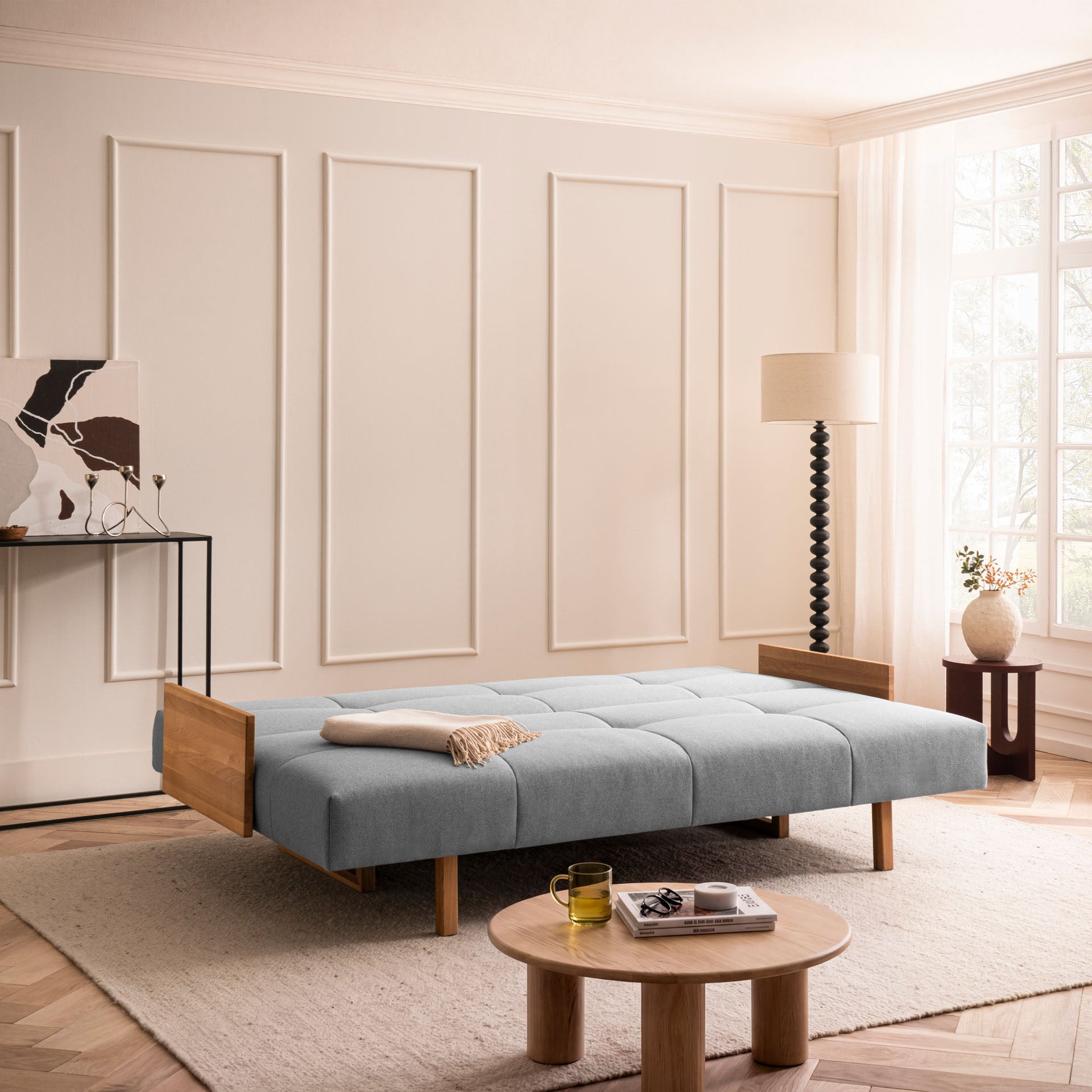 [SKU:1TAMINO103HGRSB] Schlafsofa Hellgrau Sofa mit Schlaffunktion Schlafcouch Bettkasten Schlafsofa mit Bettkasten Sofa kaufen