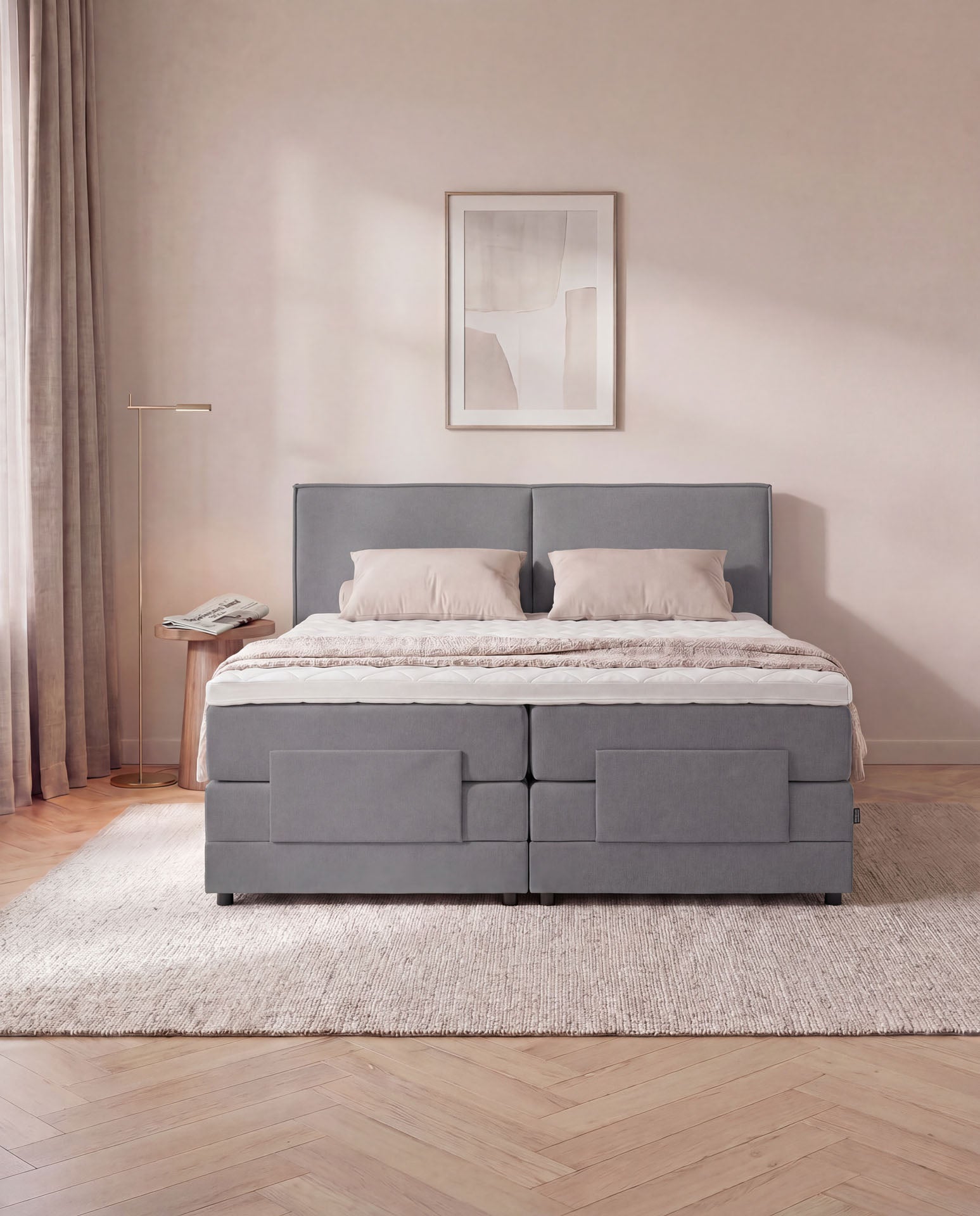 Boxspringbett elektrisch verstellbar 160x200 180x200 200x200 Anthrazit Motorbett Bett mit Motor Polsterbett Doppelbett