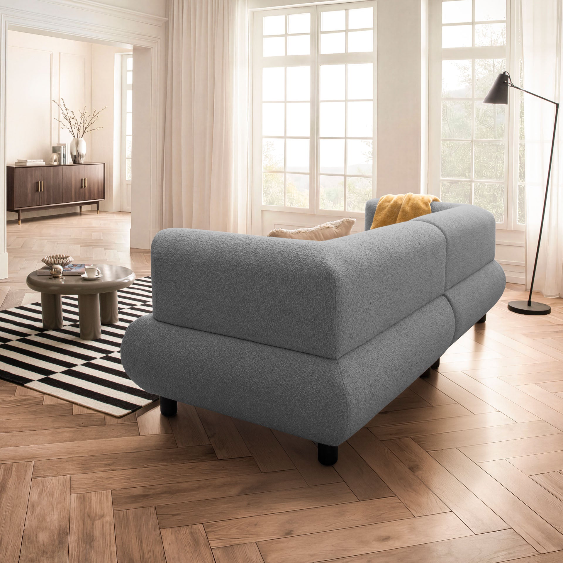 [SKU:1MODUL103ANTOS] Sofa 3-Sitzer Anthrazit Polstersofa Couch Wohnzimmersofa Stoffsofa Designsofa