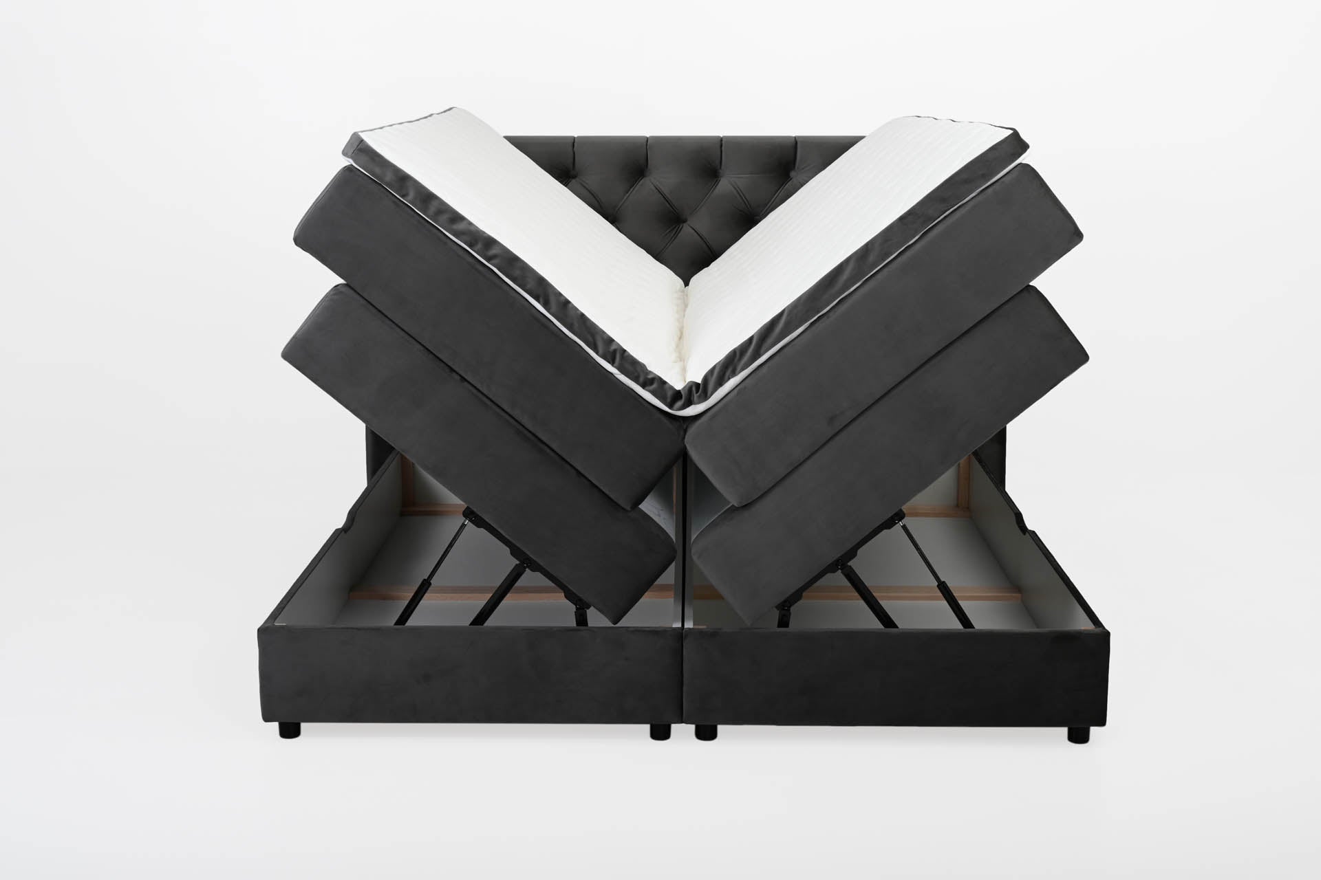 [SKU:ANY-160-ANT,ANY-180-ANT] Boxspringbett 180x200 160x200 Bett Bettkasten Polsterbett Doppelbett