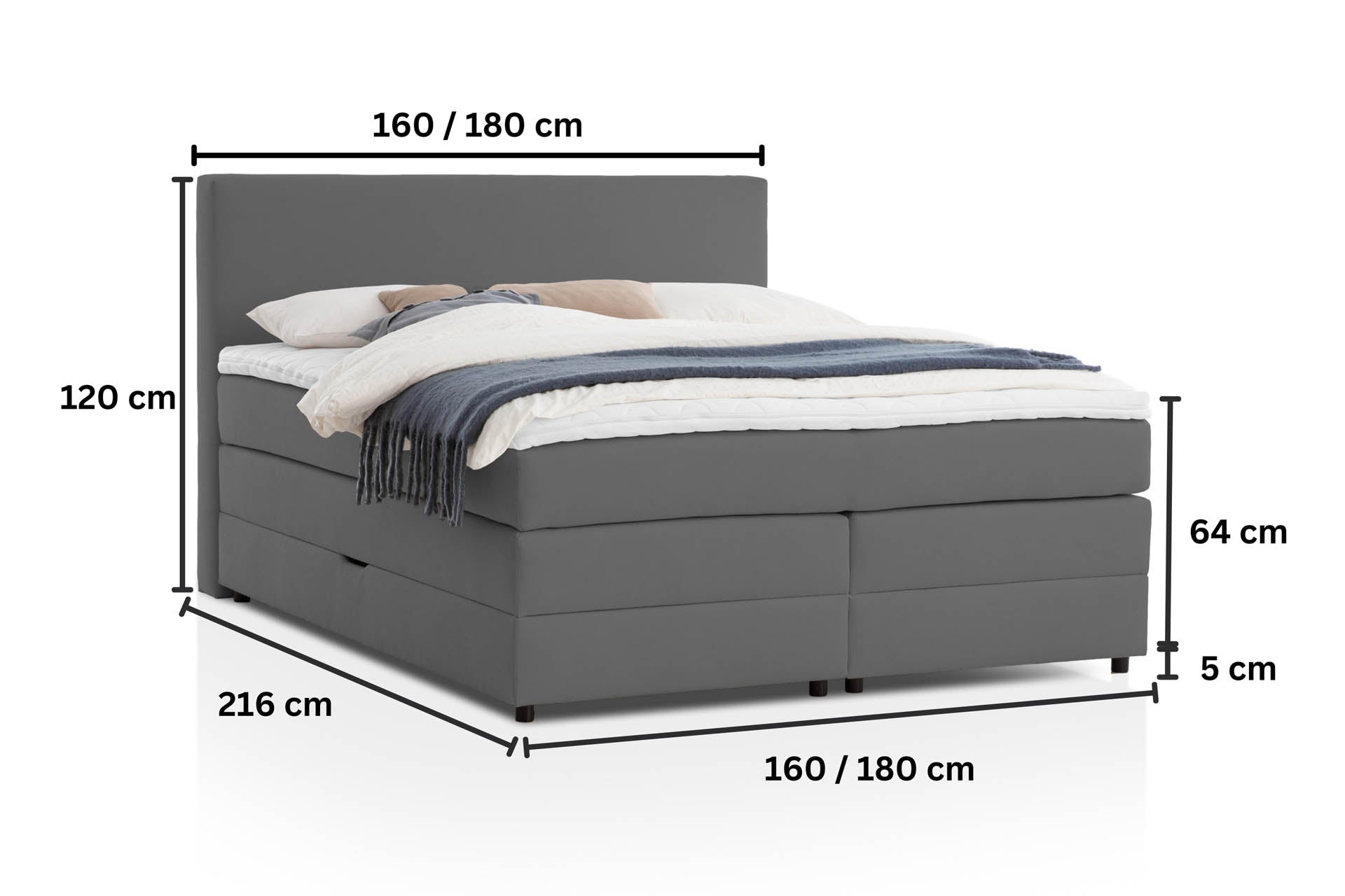 [SKU:LOFT-140-ANT,LOFT-160-ANT,LOFT-180-ANT,LOFT-200-ANT] Boxspringbett 180x200 160x200 Bett Bettkasten Polsterbett Doppelbett Motorbett Bett elektrisch verstellbar Bett mit Motor