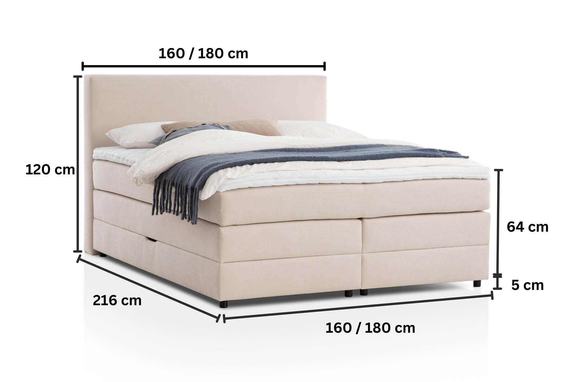 [SKU:LOFT-140-BEI,LOFT-160-BEI,LOFT-180-BEI,LOFT-200-BEI] Boxspringbett 180x200 160x200 Bett Bettkasten Polsterbett Doppelbett Motorbett Bett elektrisch verstellbar Bett mit Motor
