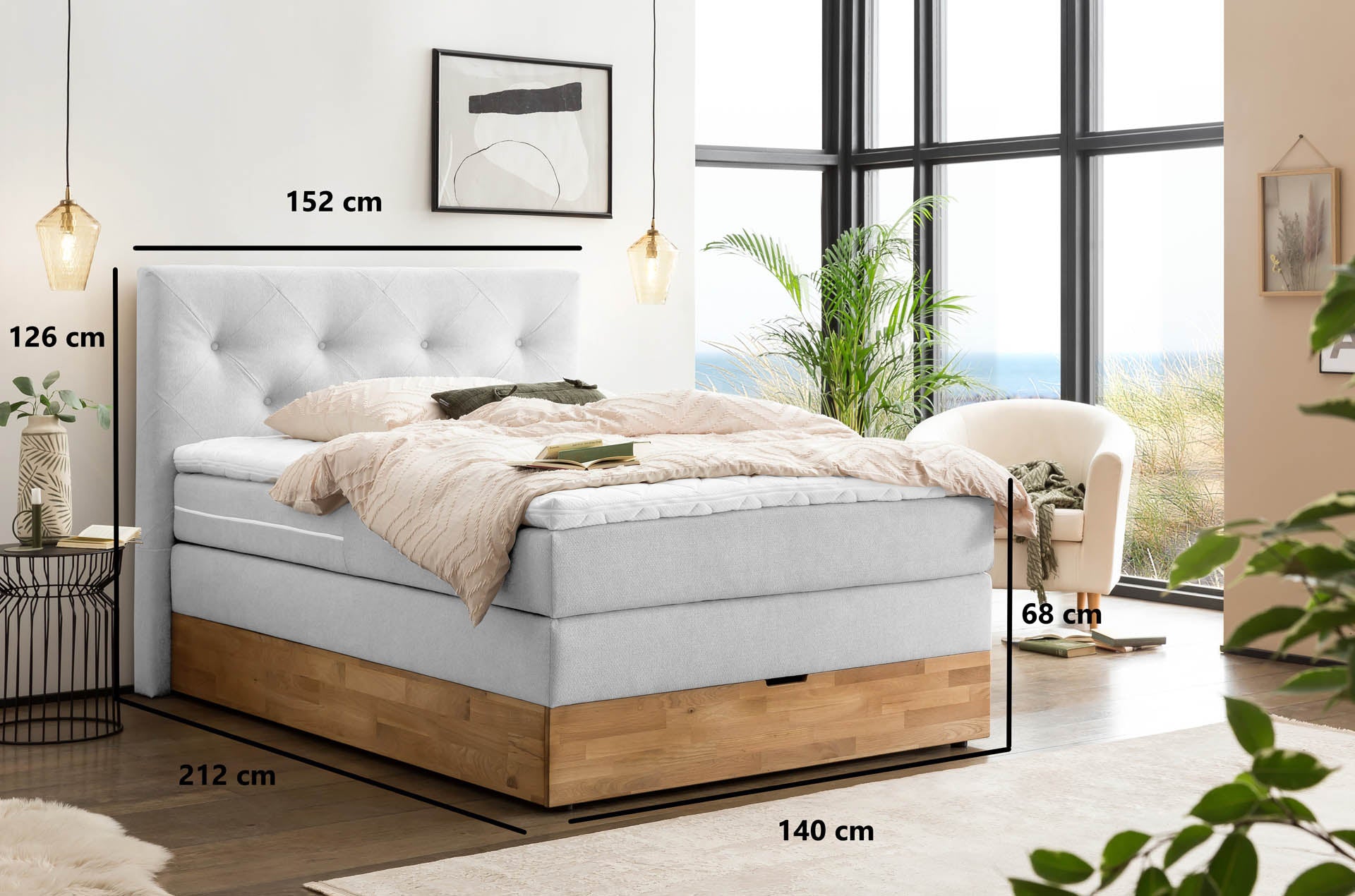 [SKU:ABM-140BTK-WSG] Boxspringbett 180x200 160x200 Bett Bettkasten Polsterbett Doppelbett Motorbett Bett elektrisch verstellbar Bett mit Motor