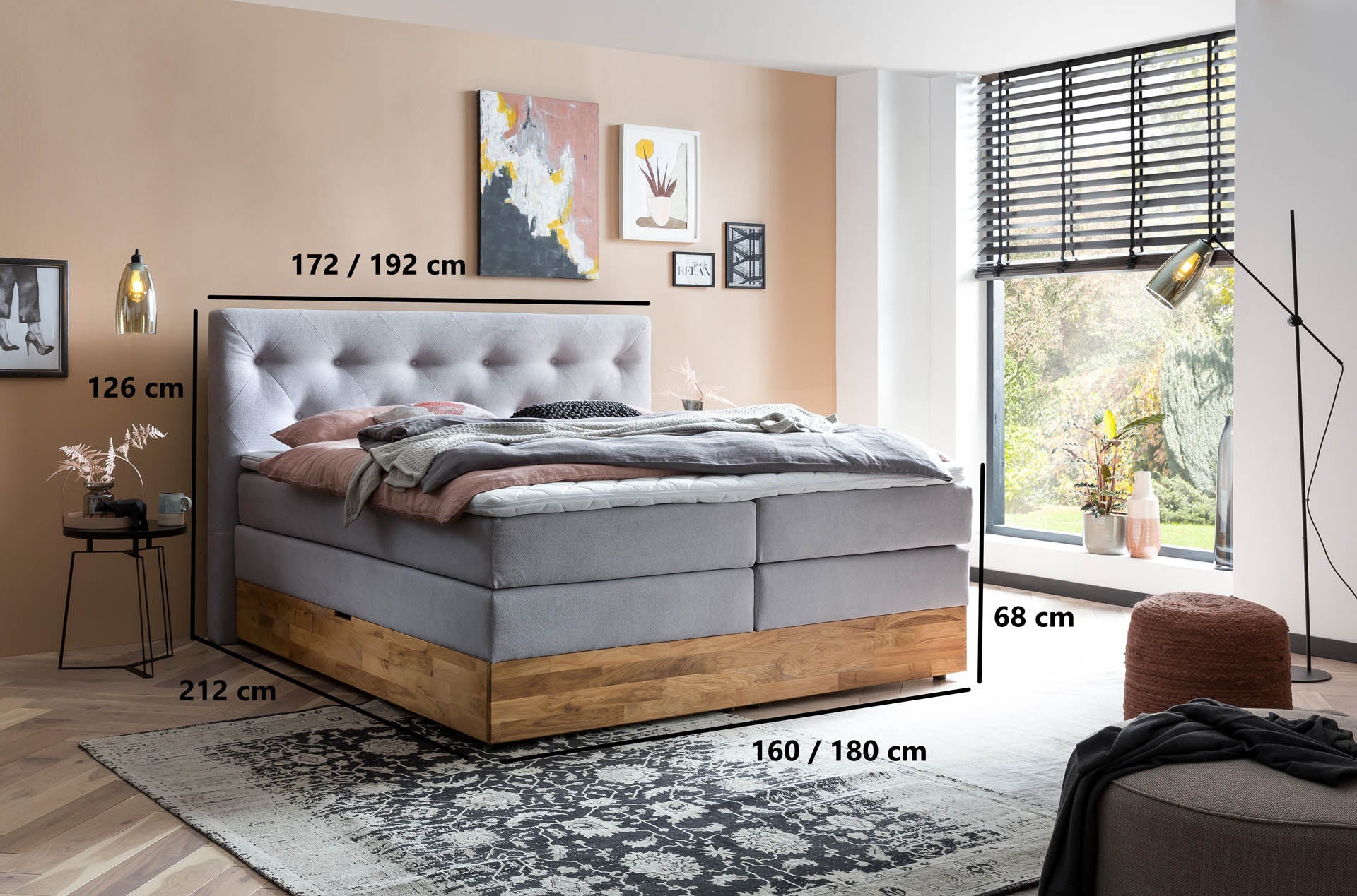 [SKU:ABM-160BTK-HLG,ABM-180BTK-HLG-H2,ABM-200BTK-HLG] Boxspringbett 180x200 160x200 Bett Bettkasten Polsterbett Doppelbett Motorbett Bett elektrisch verstellbar Bett mit Motor