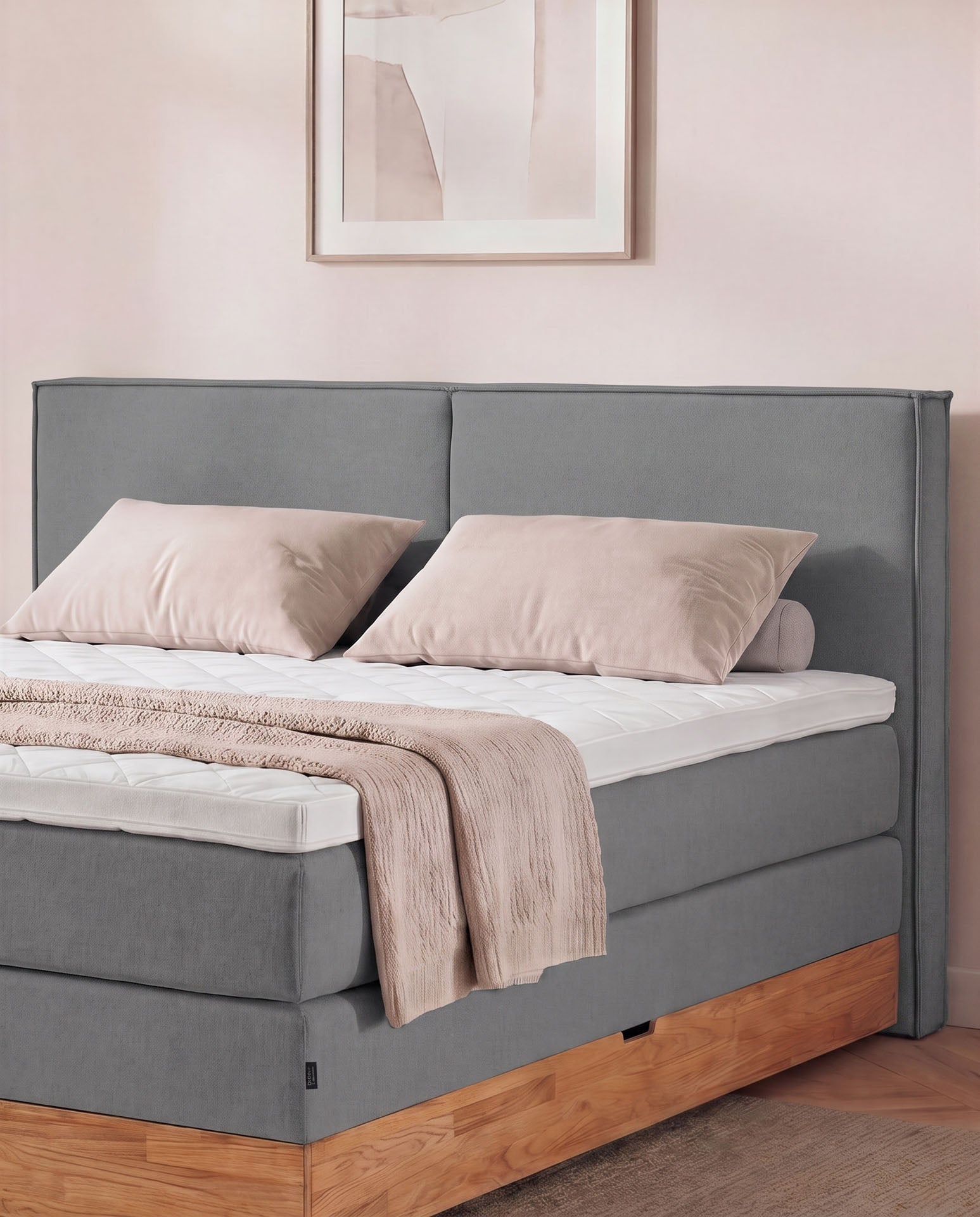 Boxspringbett mit Bettkasten Eiche 160x200 180x200 200x200 Anthrazit Bett Stauraum Holzrahmen Polsterbett Doppelbett