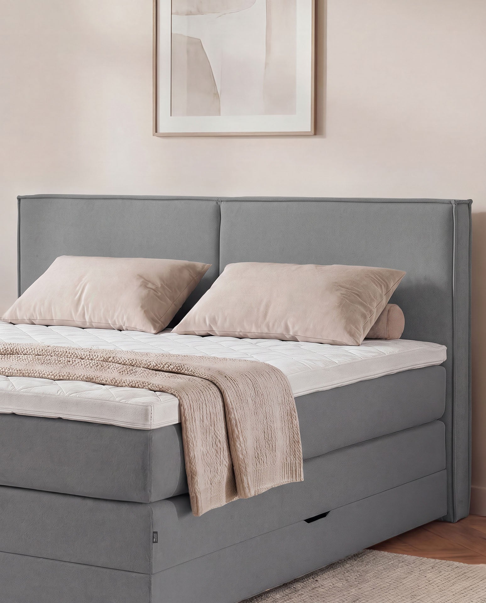 Boxspringbett mit Bettkasten 160x200 180x200 200x200 Anthrazit Bett Stauraum Polsterbett Doppelbett Boxspring Bett
