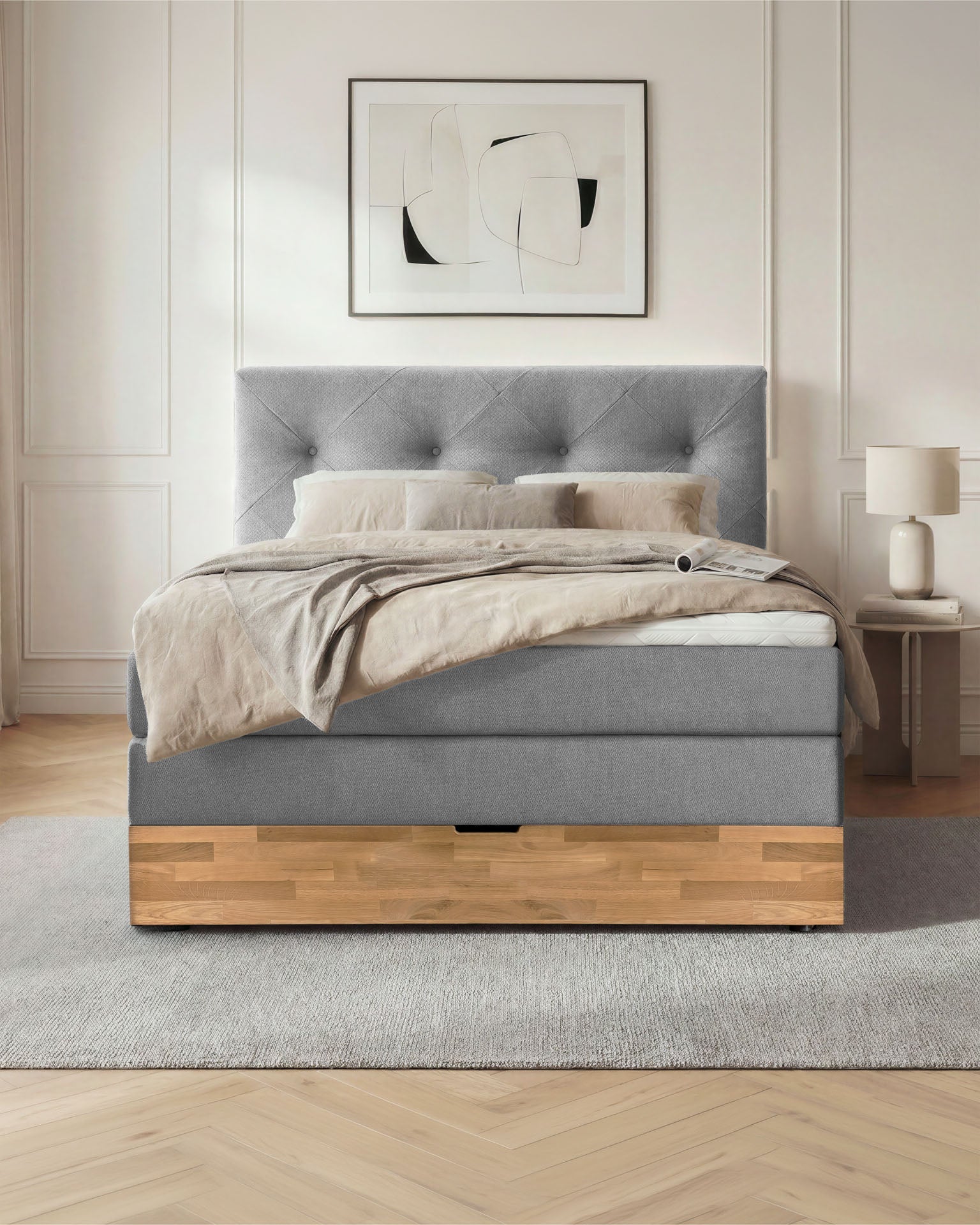 [SKU:ABM-140BTK-ANT] Boxspringbett 180x200 160x200 Bett Bettkasten Polsterbett Doppelbett Motorbett Bett elektrisch verstellbar Bett mit Motor