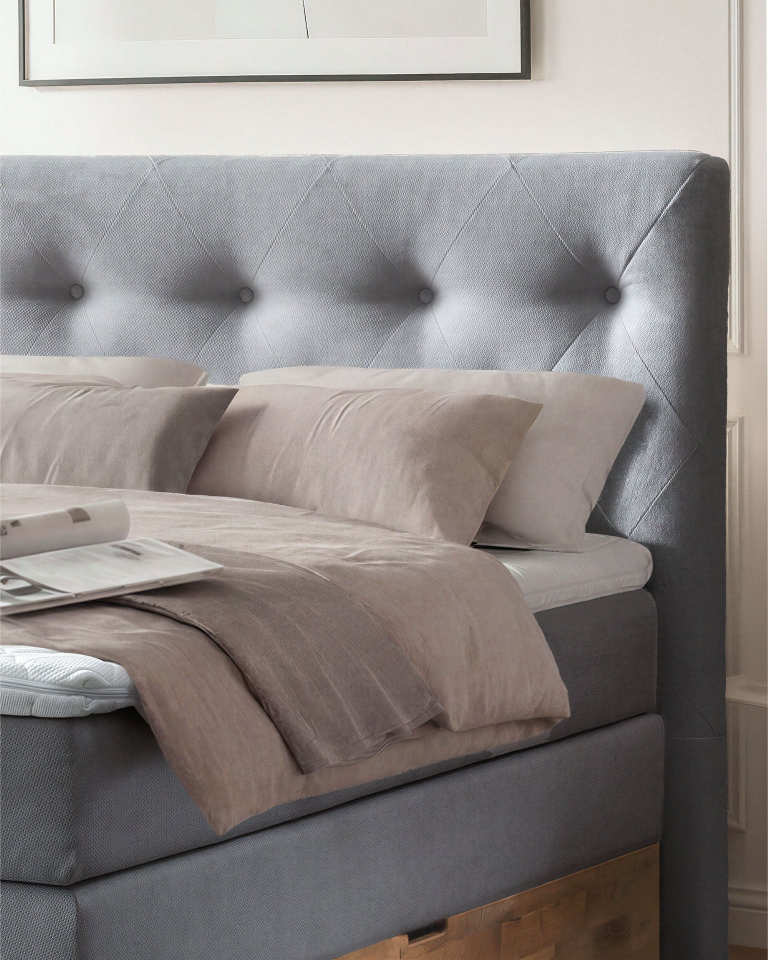 [SKU:ABM-160BTK-ANT,ABM-180BTK-ANT,ABM-200BTK-ANT] Boxspringbett 180x200 160x200 Bett Bettkasten Polsterbett Doppelbett Motorbett Bett elektrisch verstellbar Bett mit Motor