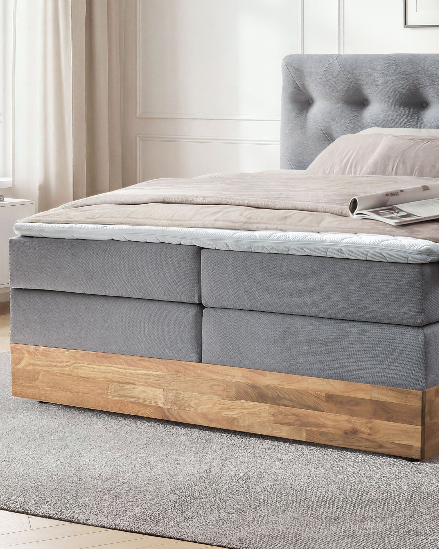[SKU:ABM-160BTK-ANT,ABM-180BTK-ANT,ABM-200BTK-ANT] Boxspringbett 180x200 160x200 Bett Bettkasten Polsterbett Doppelbett Motorbett Bett elektrisch verstellbar Bett mit Motor
