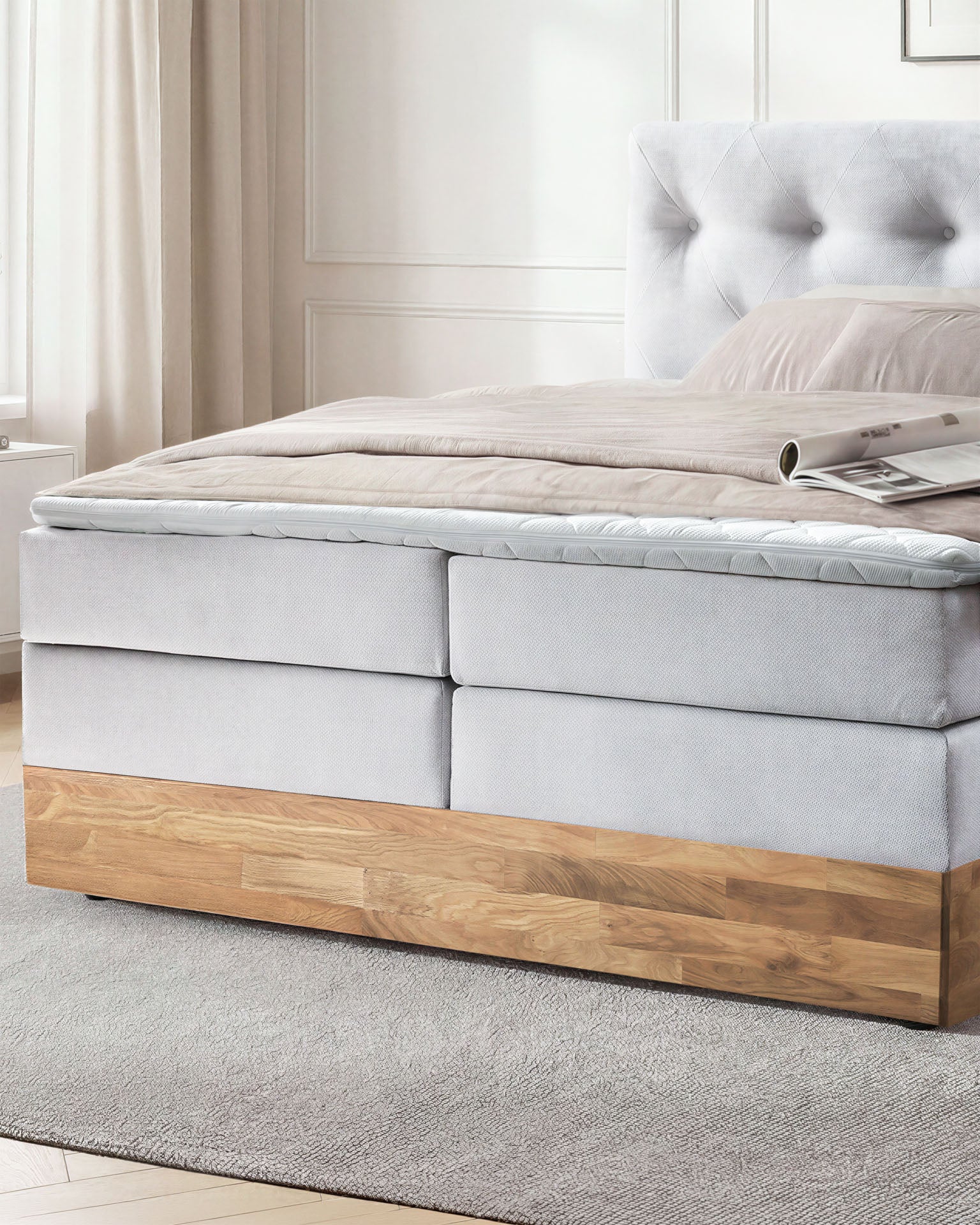 [SKU:ABM-160BTK-WSG,ABM-180BTK-WSG,ABM-200BTK-WSG] Boxspringbett 180x200 160x200 Bett Bettkasten Polsterbett Doppelbett Motorbett Bett elektrisch verstellbar Bett mit Motor