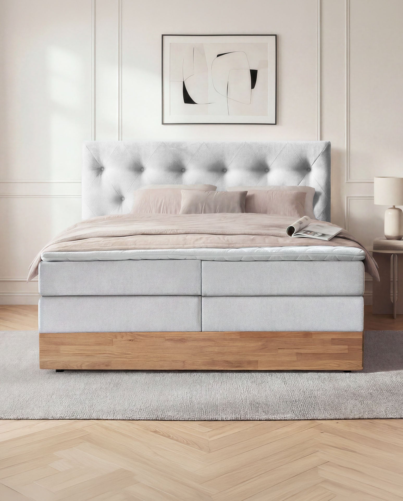[SKU:ABM-160BTK-WSG,ABM-180BTK-WSG,ABM-200BTK-WSG] Boxspringbett 180x200 160x200 Bett Bettkasten Polsterbett Doppelbett Motorbett Bett elektrisch verstellbar Bett mit Motor