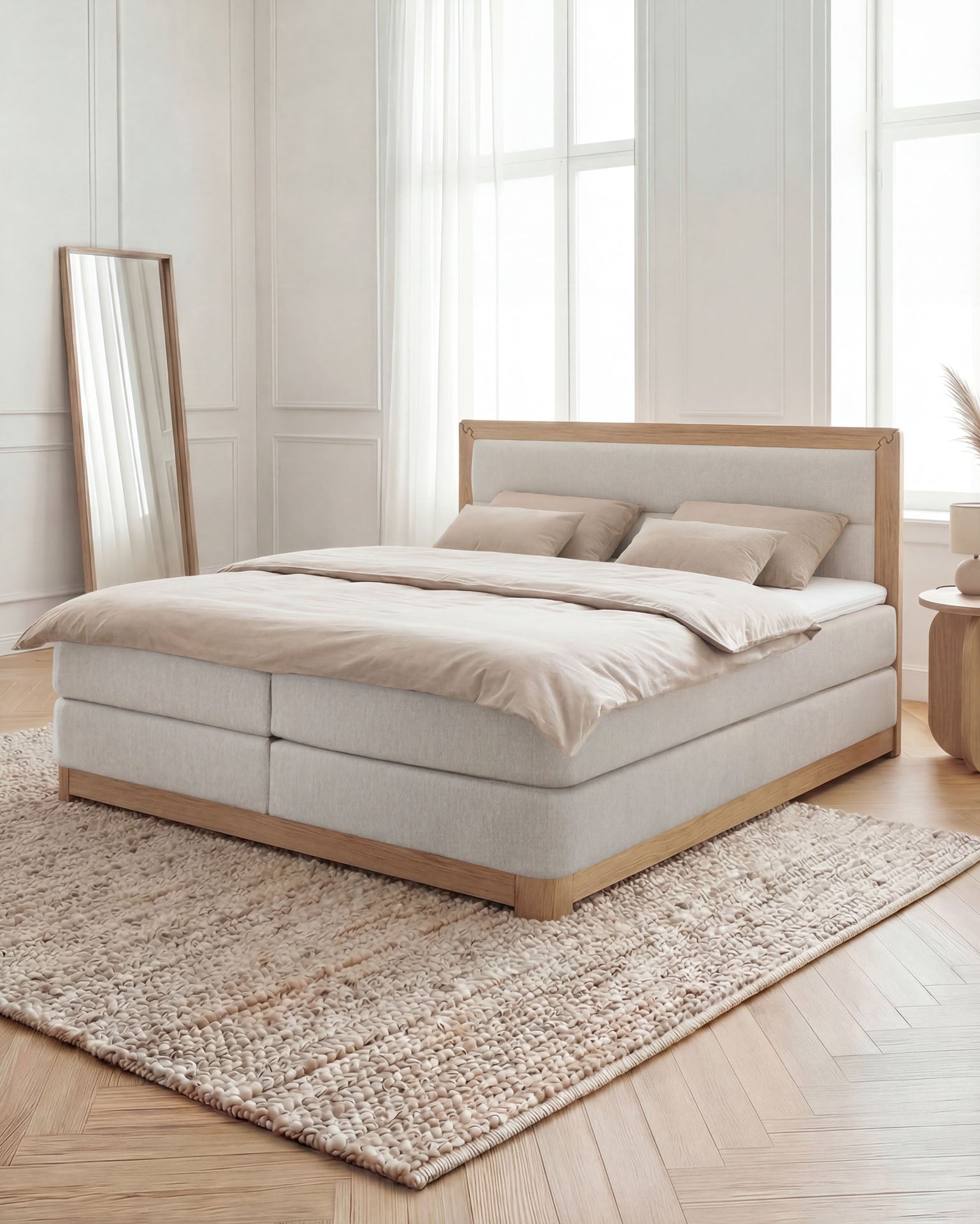 [SKU:VYG-140EC-BEIGE,VYG-160EC-BEIGE,VYG-180EC-BEIGE,VYG-200EC-BEIGE] Boxspringbett 180x200 160x200 Bett Bettkasten Polsterbett Doppelbett