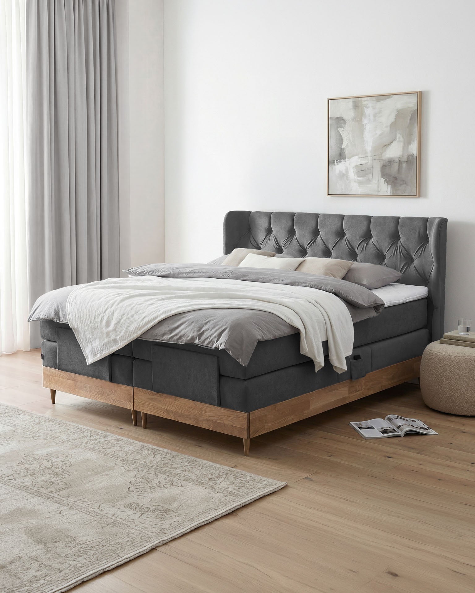 [SKU:EON-100EC-ANT-H2,EON-160EC-ANT-H2,EON-180EC-ANT-H2,EON-200EC-ANT-H2] Boxspringbett 180x200 160x200 Bett Bettkasten Polsterbett Doppelbett Motorbett Bett elektrisch verstellbar Bett mit Motor