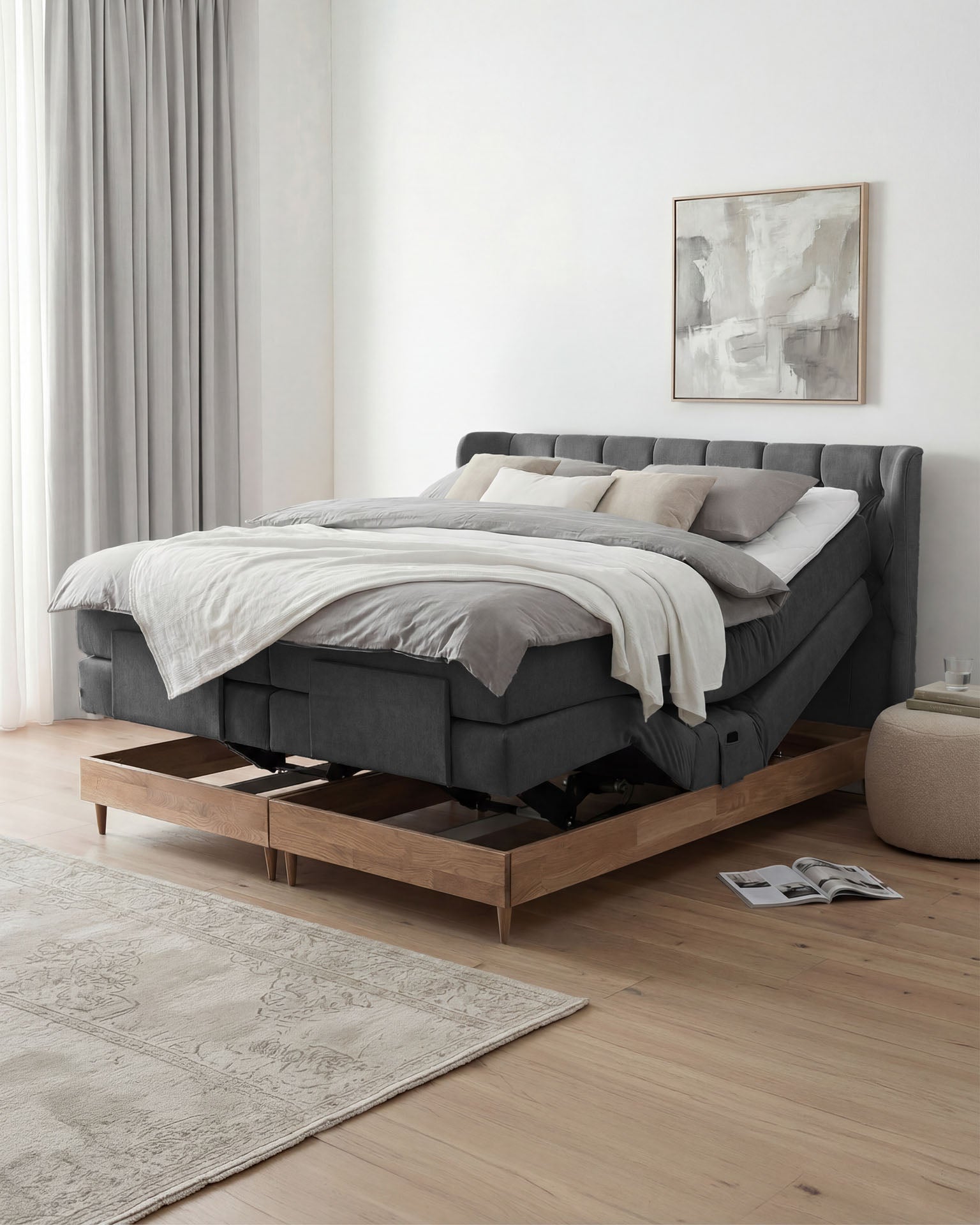 [SKU:EON-100EC-ANT-H2,EON-160EC-ANT-H2,EON-180EC-ANT-H2,EON-200EC-ANT-H2] Boxspringbett 180x200 160x200 Bett Bettkasten Polsterbett Doppelbett Motorbett Bett elektrisch verstellbar Bett mit Motor