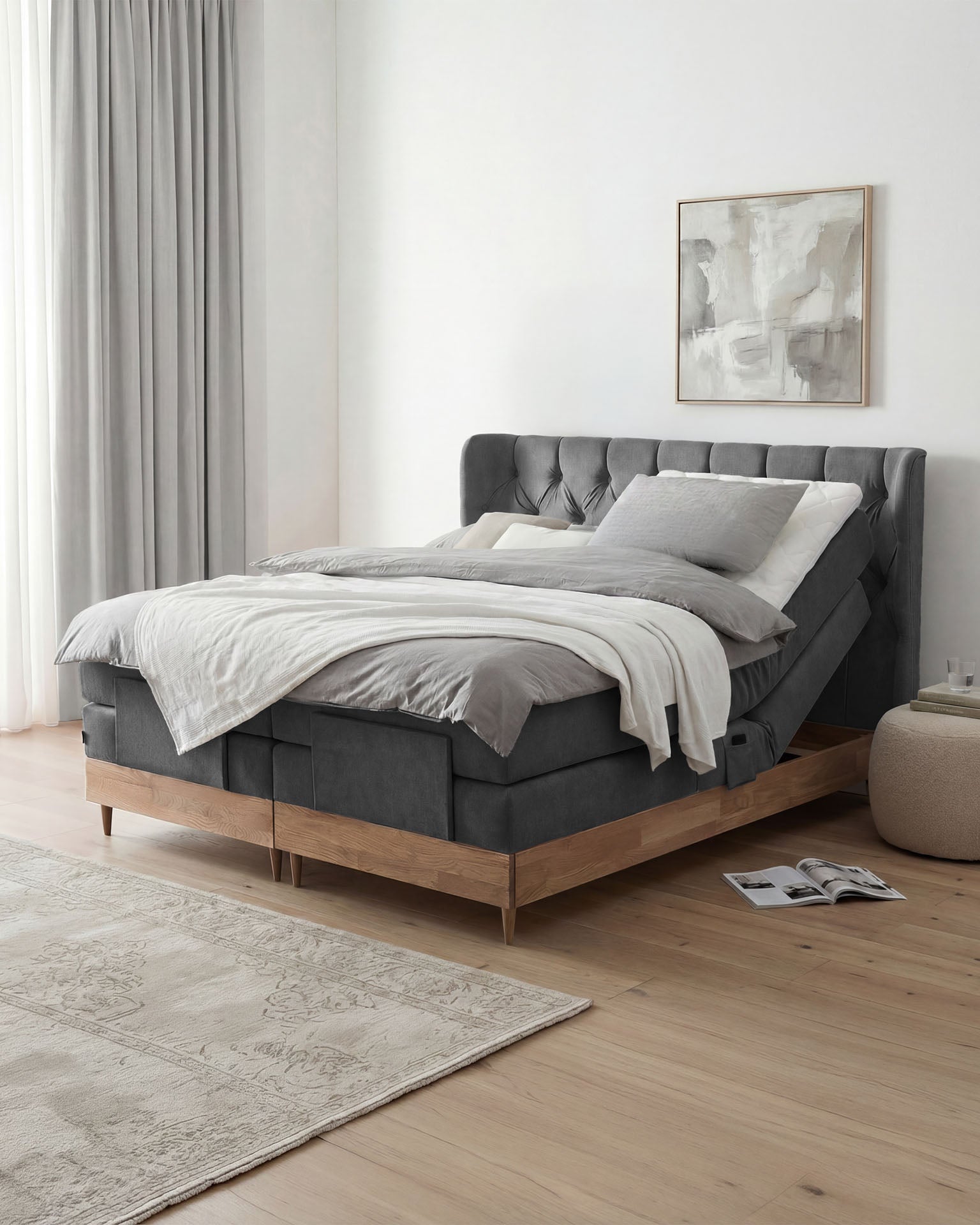 [SKU:EON-100EC-ANT-H2,EON-160EC-ANT-H2,EON-180EC-ANT-H2,EON-200EC-ANT-H2] Boxspringbett 180x200 160x200 Bett Bettkasten Polsterbett Doppelbett Motorbett Bett elektrisch verstellbar Bett mit Motor