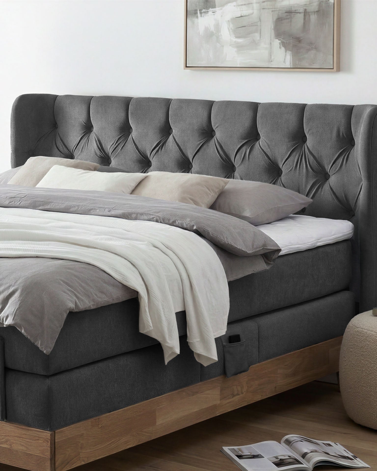 [SKU:EON-100EC-ANT-H2,EON-160EC-ANT-H2,EON-180EC-ANT-H2,EON-200EC-ANT-H2] Boxspringbett 180x200 160x200 Bett Bettkasten Polsterbett Doppelbett Motorbett Bett elektrisch verstellbar Bett mit Motor