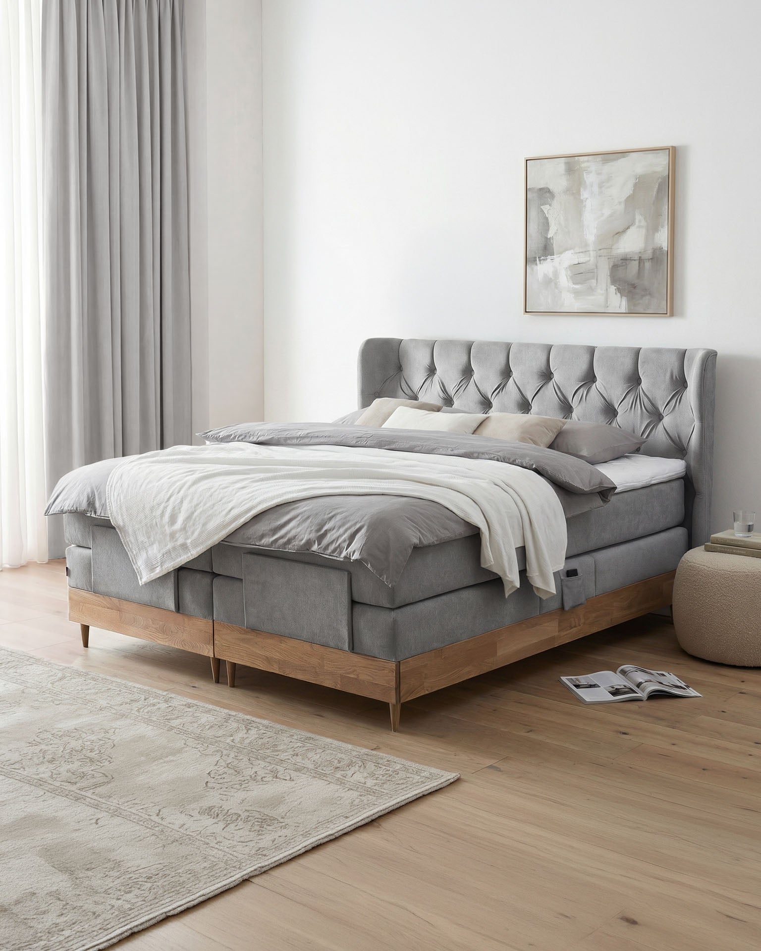 [SKU:EON-100EC-HLG-H2,EON-160EC-HLG-H2,EON-180EC-HLG-H2,EON-200EC-HLG-H2] Boxspringbett 180x200 160x200 Bett Bettkasten Polsterbett Doppelbett Motorbett Bett elektrisch verstellbar Bett mit Motor