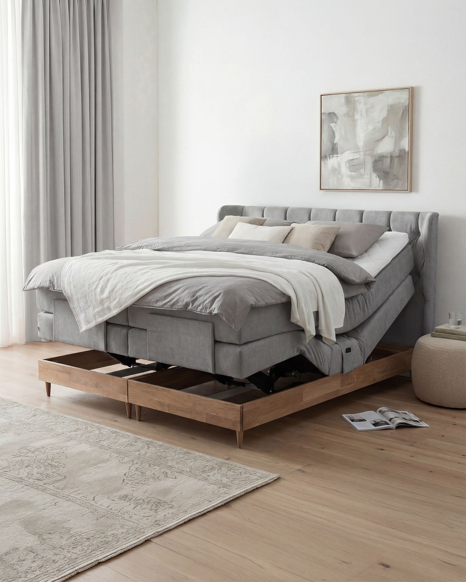 [SKU:EON-100EC-HLG-H2,EON-160EC-HLG-H2,EON-180EC-HLG-H2,EON-200EC-HLG-H2] Boxspringbett 180x200 160x200 Bett Bettkasten Polsterbett Doppelbett Motorbett Bett elektrisch verstellbar Bett mit Motor