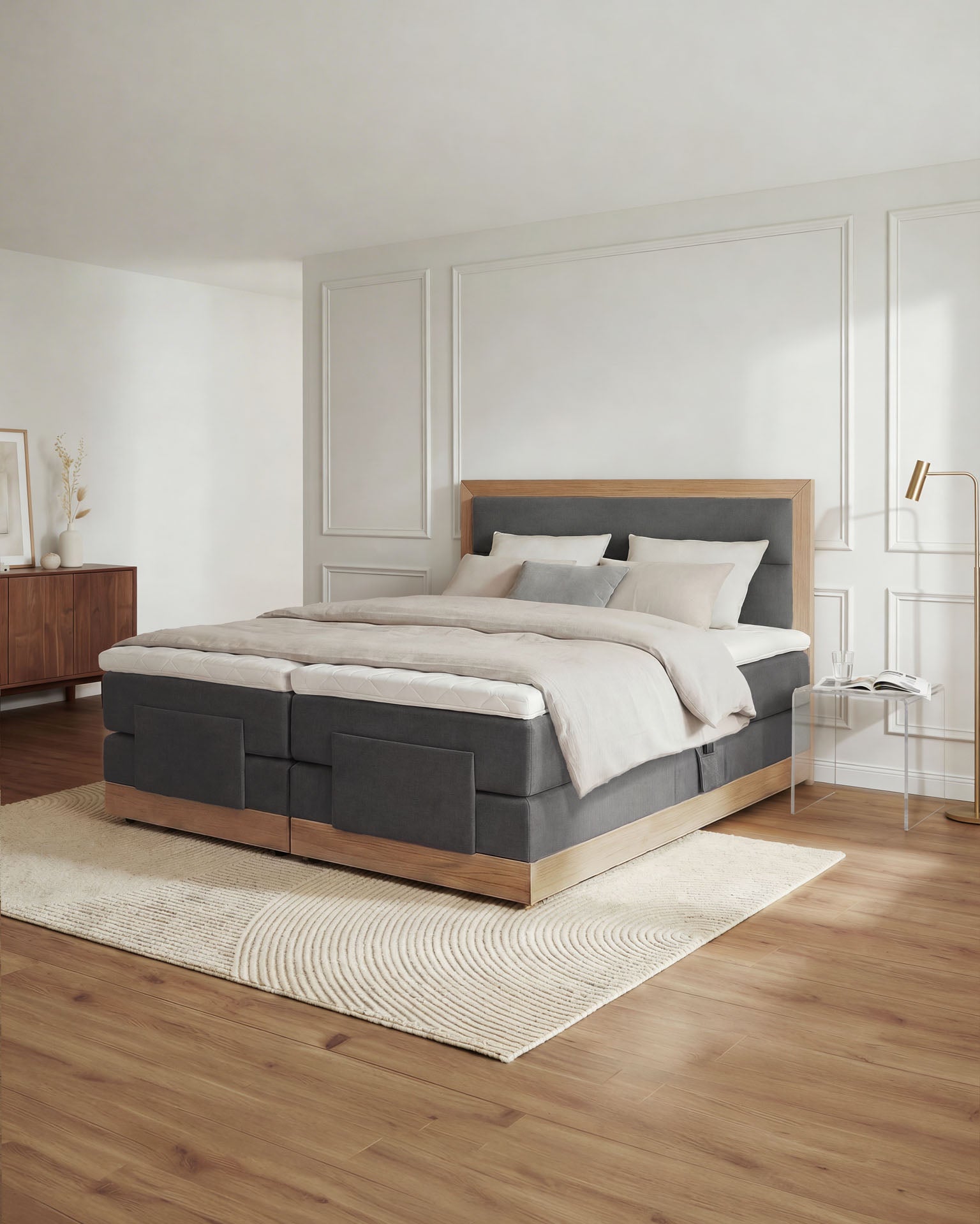 [SKU:MODELA-100-ANT,MODELA-160-ANT,MODELA-180-ANT,MODELA-200-ANT] Boxspringbett 180x200 160x200 Bett Bettkasten Polsterbett Doppelbett Motorbett Bett elektrisch verstellbar Bett mit Motor
