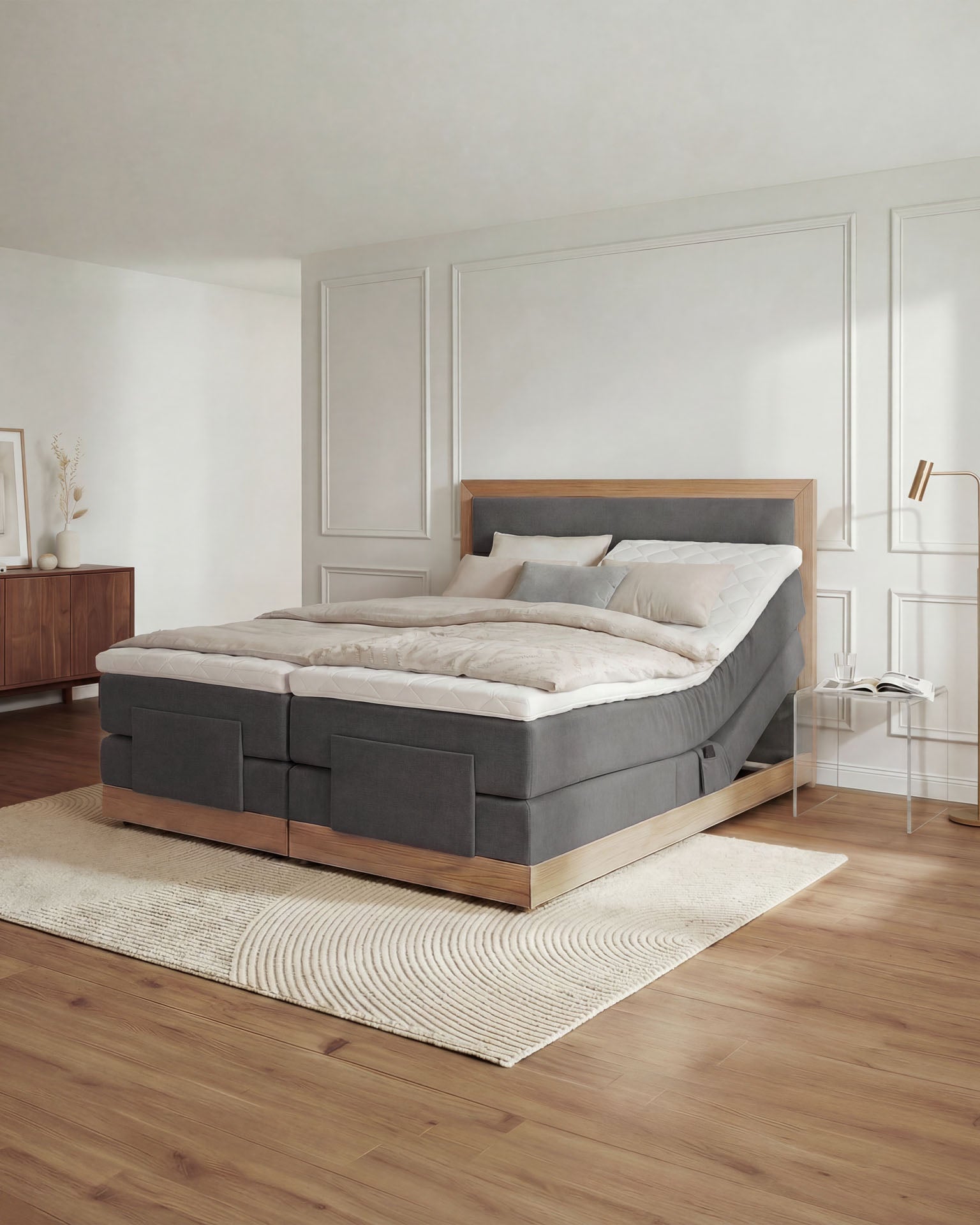[SKU:MODELA-100-ANT,MODELA-160-ANT,MODELA-180-ANT,MODELA-200-ANT] Boxspringbett 180x200 160x200 Bett Bettkasten Polsterbett Doppelbett Motorbett Bett elektrisch verstellbar Bett mit Motor