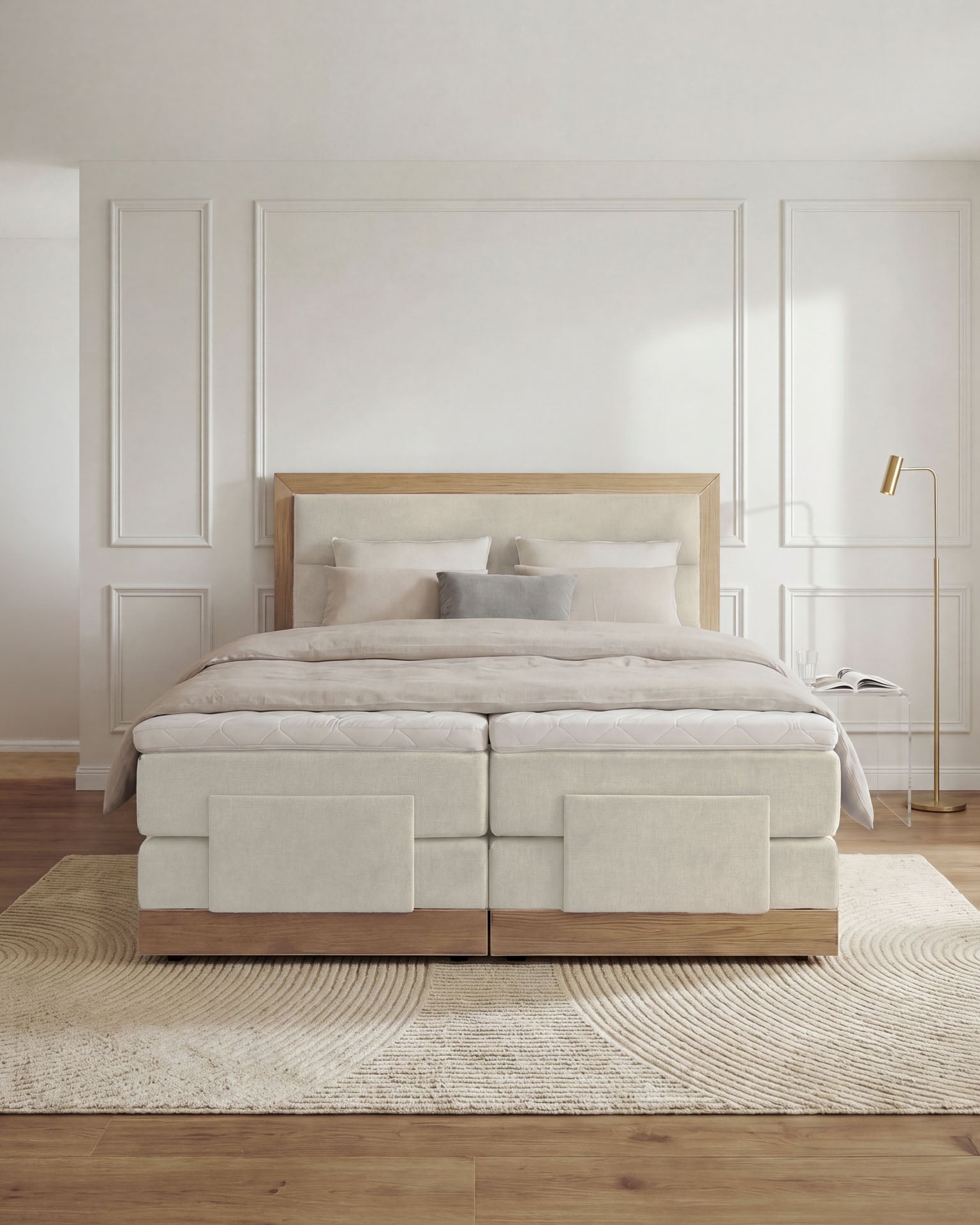 [SKU:MODELA-100-BEI,MODELA-160-BEI,MODELA-180-BEI,MODELA-200-BEI] Boxspringbett 180x200 160x200 Bett Bettkasten Polsterbett Doppelbett Motorbett Bett elektrisch verstellbar Bett mit Motor