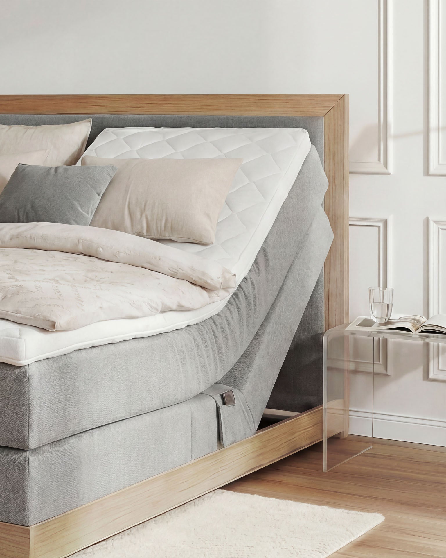 [SKU:MODELA-100-HLG,MODELA-160-HLG,MODELA-180-HLG,MODELA-200-HLG] Boxspringbett 180x200 160x200 Bett Bettkasten Polsterbett Doppelbett Motorbett Bett elektrisch verstellbar Bett mit Motor