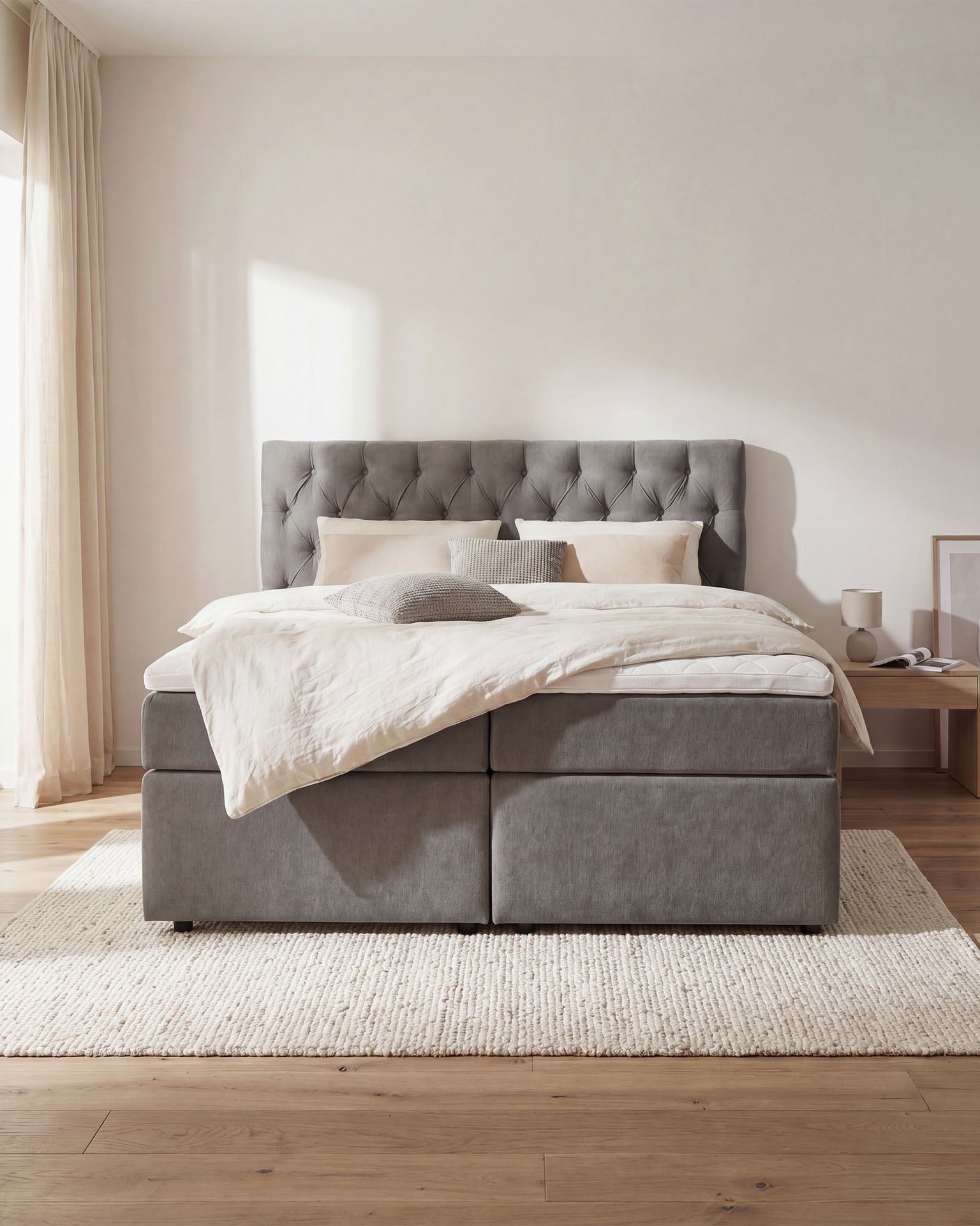 [SKU:LARA-160-HLG,LARA-180-HLG,LARA-200-HLG] Boxspringbett 180x200 160x200 Bett Bettkasten Polsterbett Doppelbett Motorbett Bett elektrisch verstellbar Bett mit Motor