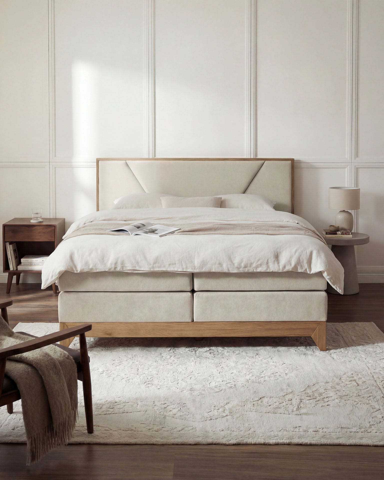 [SKU:RIVIERA-140-BEIGE,RIVIERA-160-BEIGE,RIVIERA-180-BEIGE,RIVIERA-200-BEIGE] Boxspringbett 180x200 160x200 Bett Bettkasten Polsterbett Doppelbett Motorbett Bett elektrisch verstellbar Bett mit Motor